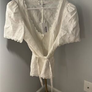 Reformation anabella top in white NWT